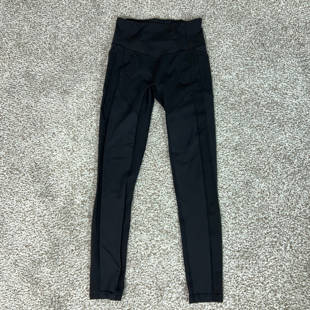 Lululemon Pants Womens 6 Black Gym Yoga High Rise Leggings Workout Gym Sports